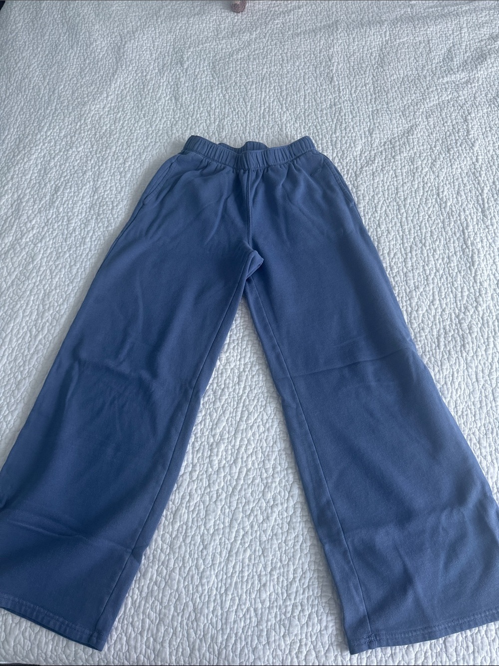 Wide-Leg Knit Pants - Blue